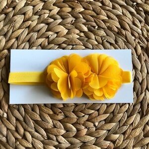 Joshelin Mustard Yellow Flower Elastic Headband Hairband